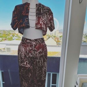 2 piece satin set NEW